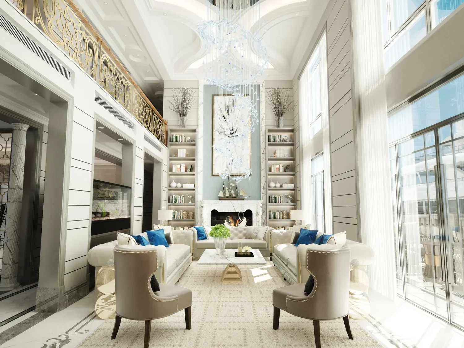High-end wallcovering in an elegant interior